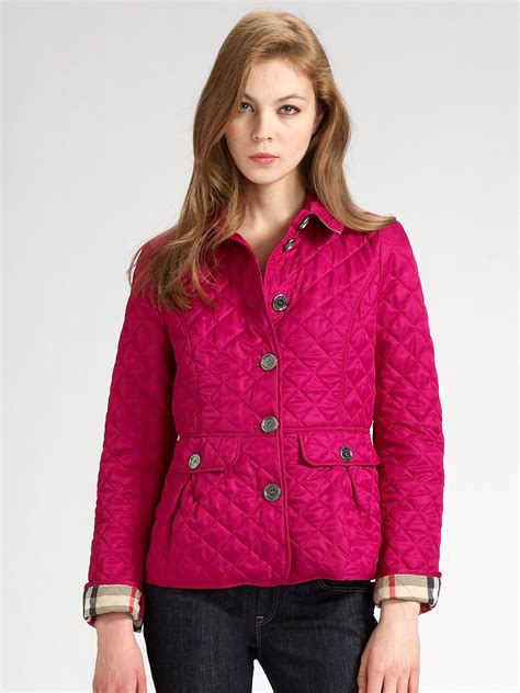 pink burberry jacket|burberry quilted jacket pink.